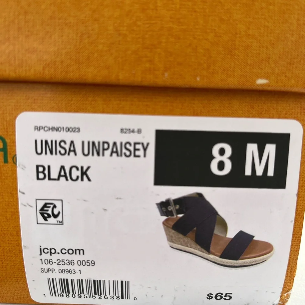 Unisa‎ Unpaisey Black Wedge Sandal